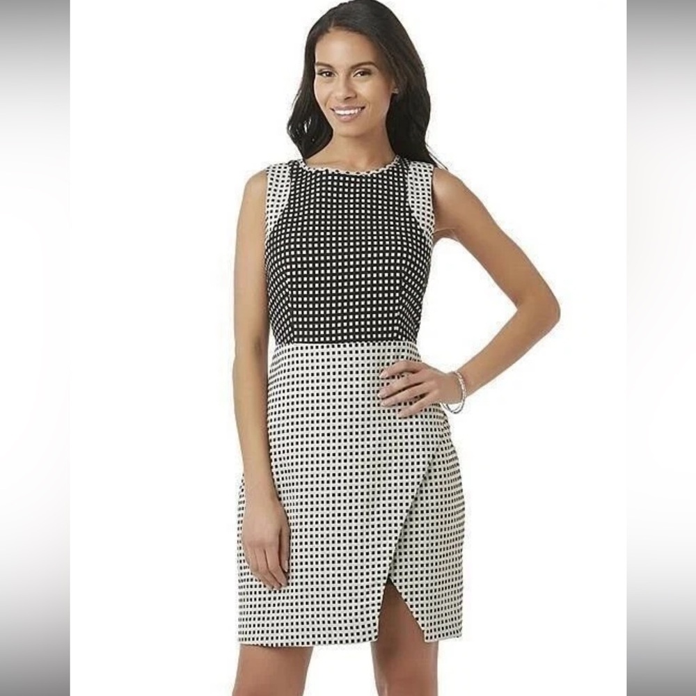 NWT Covington Women's Sleeveless, Fitted, Check Lined Dress Size 12